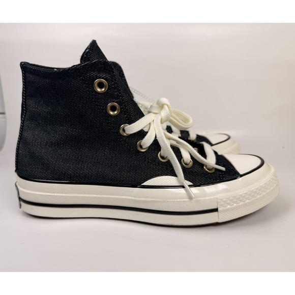 Converse Chuck 70 Taylor Denim Black High Top Sneakers 5M / 7W A11735C - Picture 4 of 11